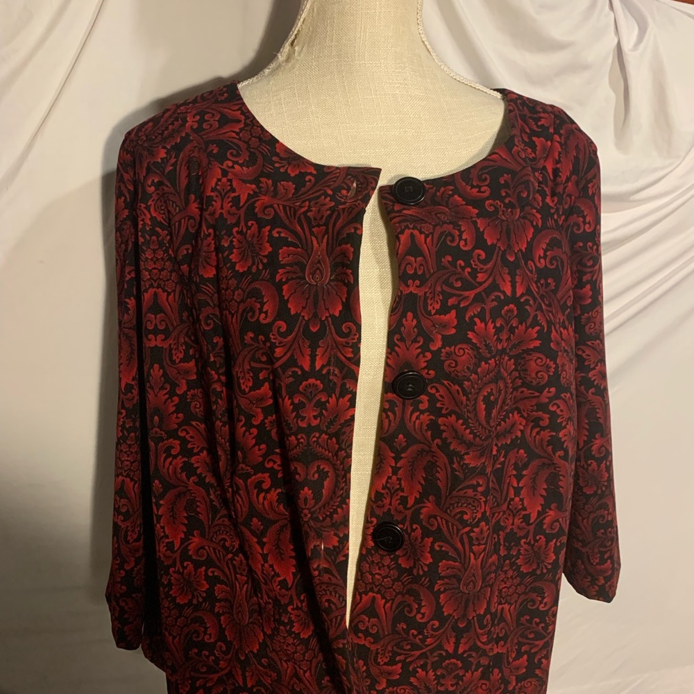 Red and Black Floral Jacket